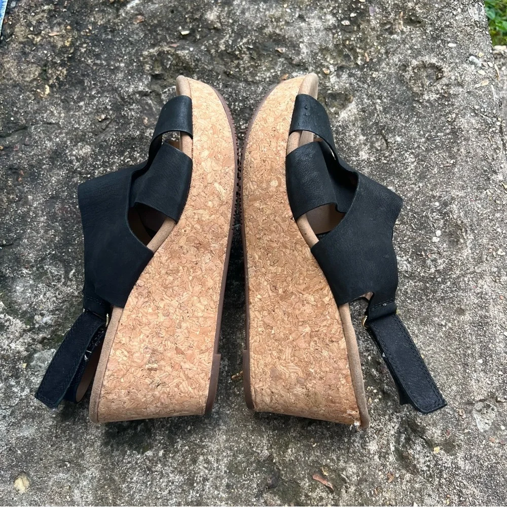 Clarks Black Wedge Sandals